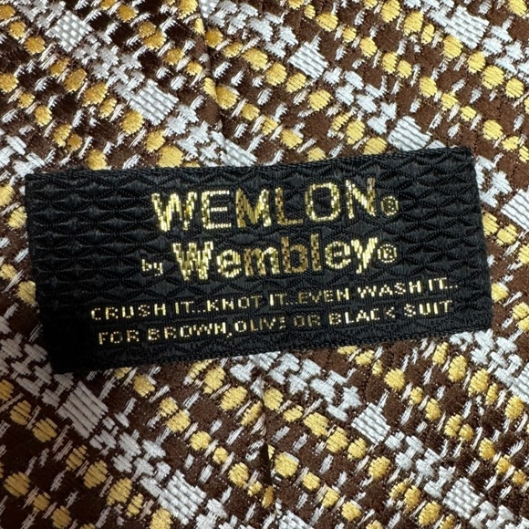 NEW Wemlon by Wembley textured tweed necktie men’s tie - Picture 3 of 3